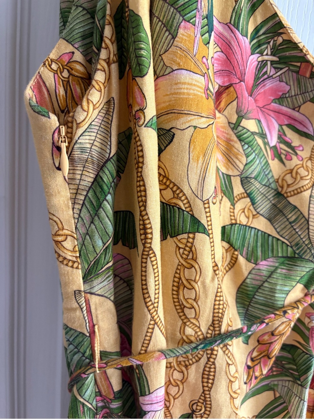 Farm Rio Yellow Tropical Paradise One-Shoulder Maxi Dress Size Medium - Picture 5 of 8